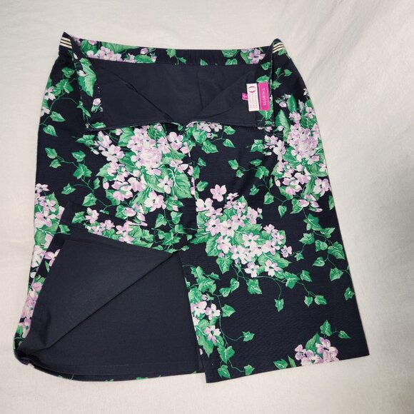 TALBOTS The Oprah Magazine Feminine Romantic Preppy Blue Floral Skirt Size 12. - Picture 9 of 16